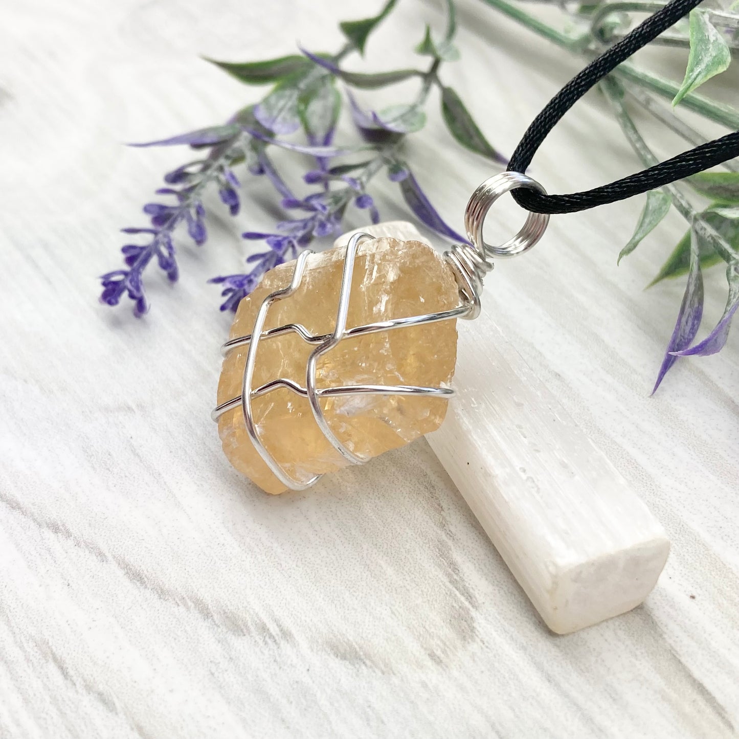 Raw Honey Calcite Necklace