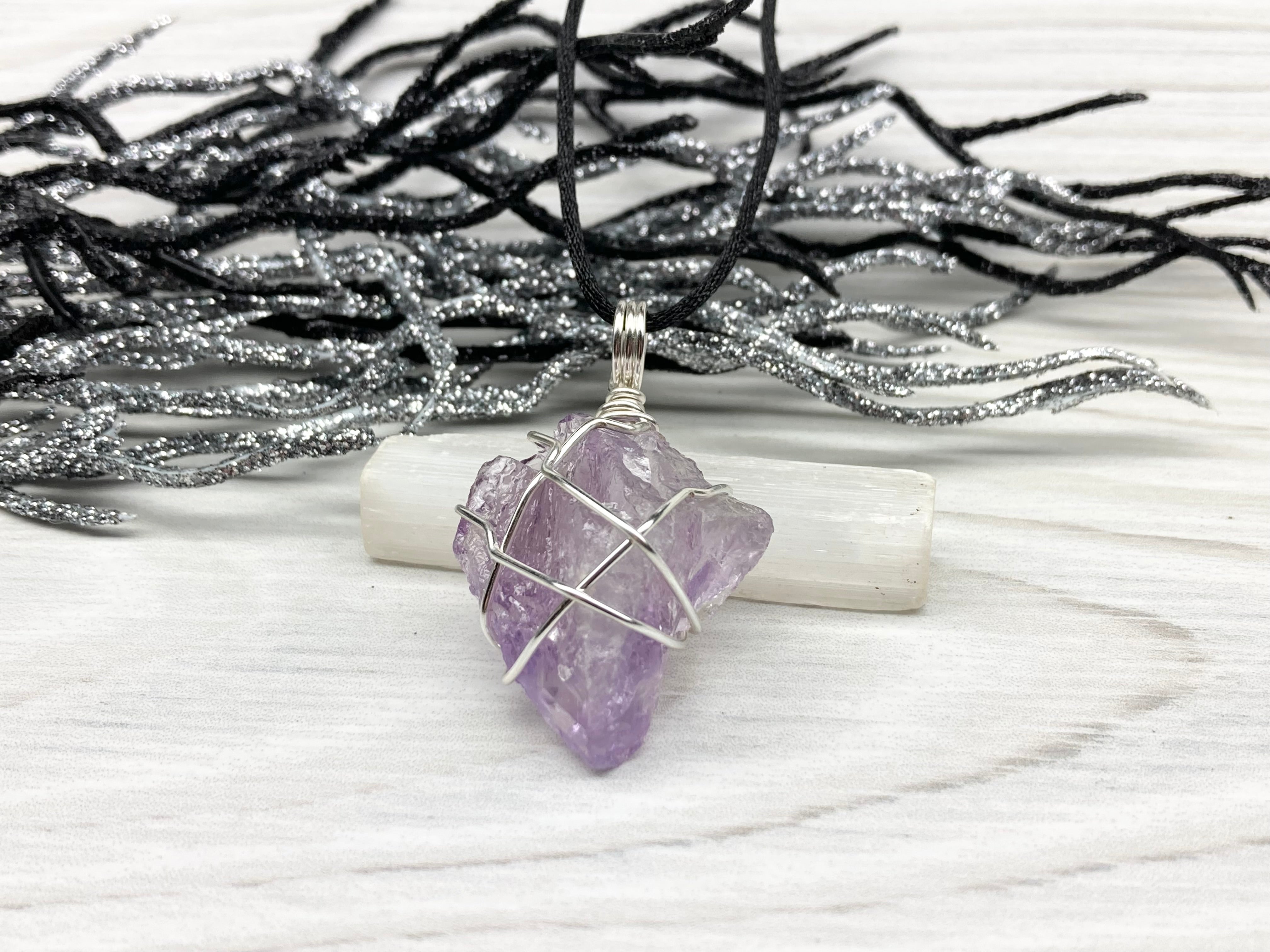 Natural Crystal Pendant Crystal Pillar Necklace - luck In Stones