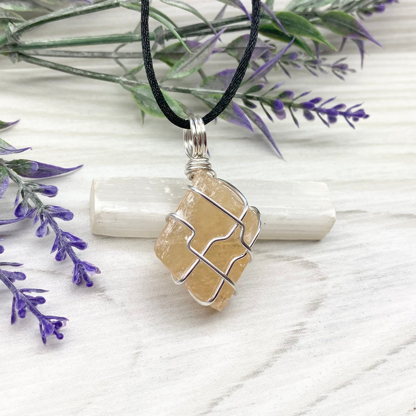 Raw Honey Calcite Necklace