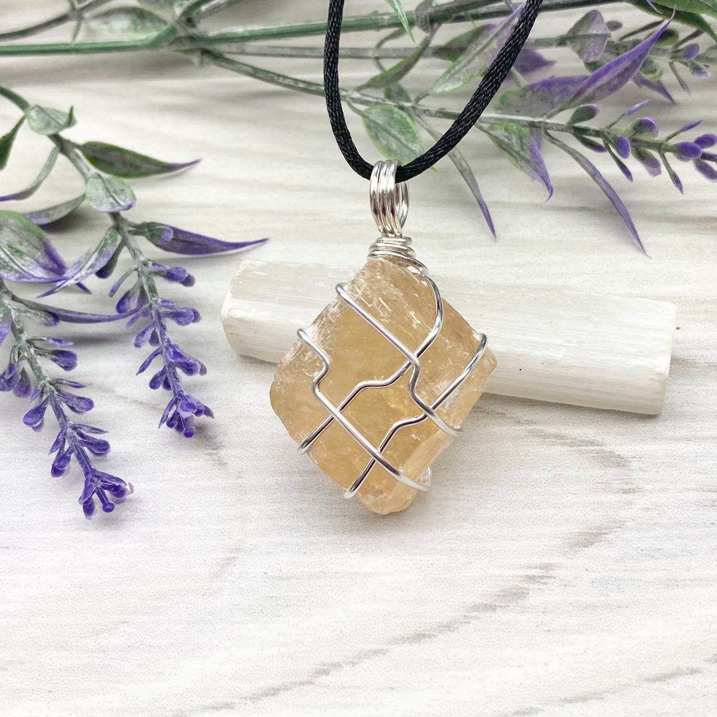 Raw Honey Calcite Necklace