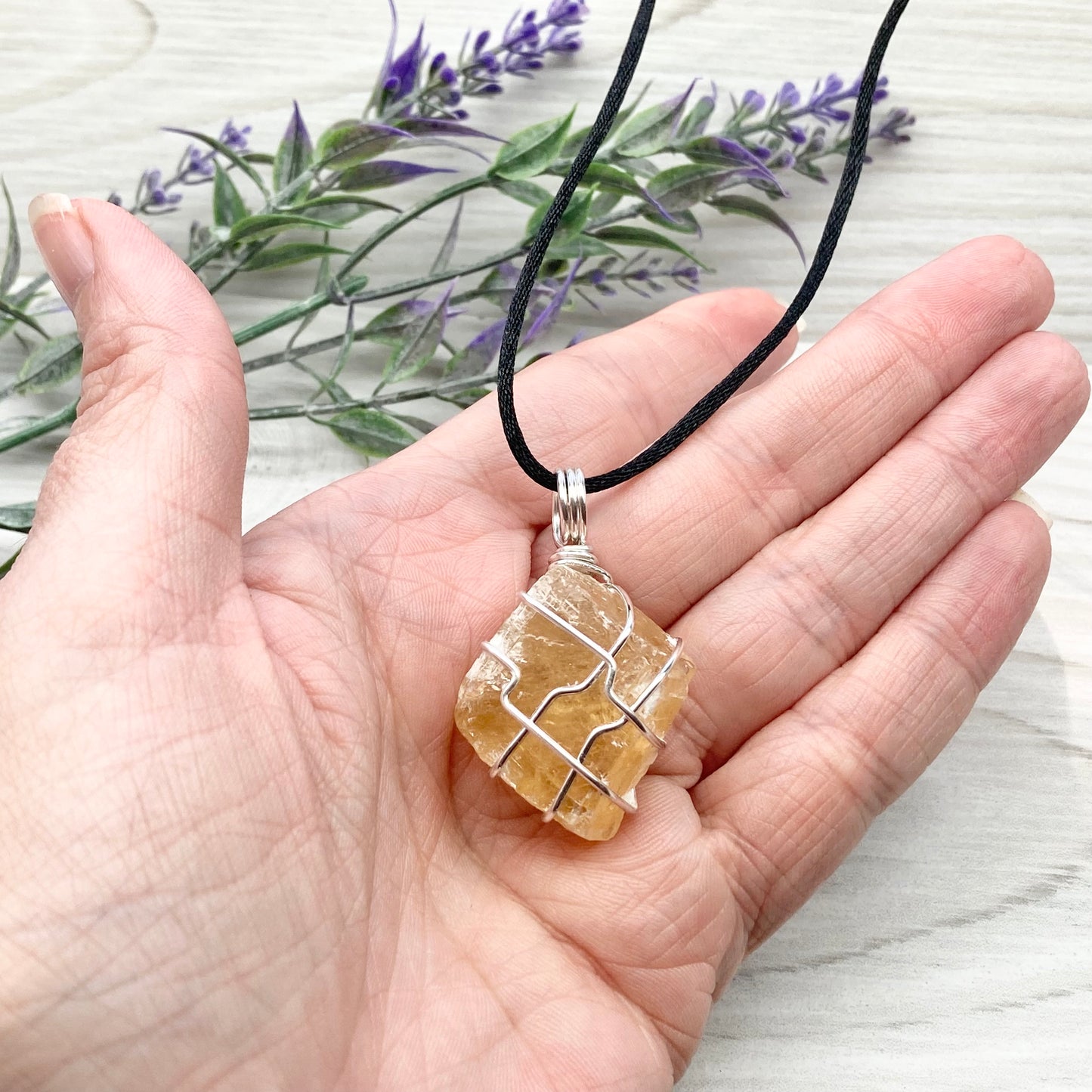 Raw Honey Calcite Necklace