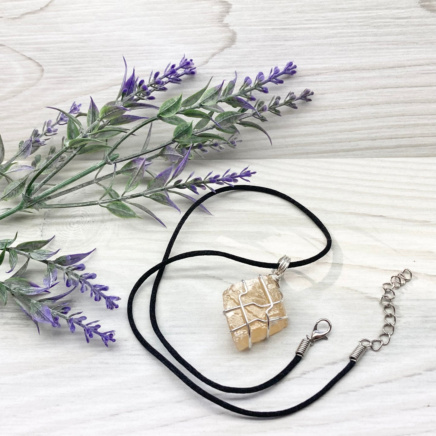 Raw Honey Calcite Necklace