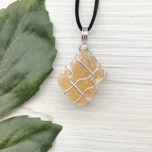 Raw Honey Calcite Necklace