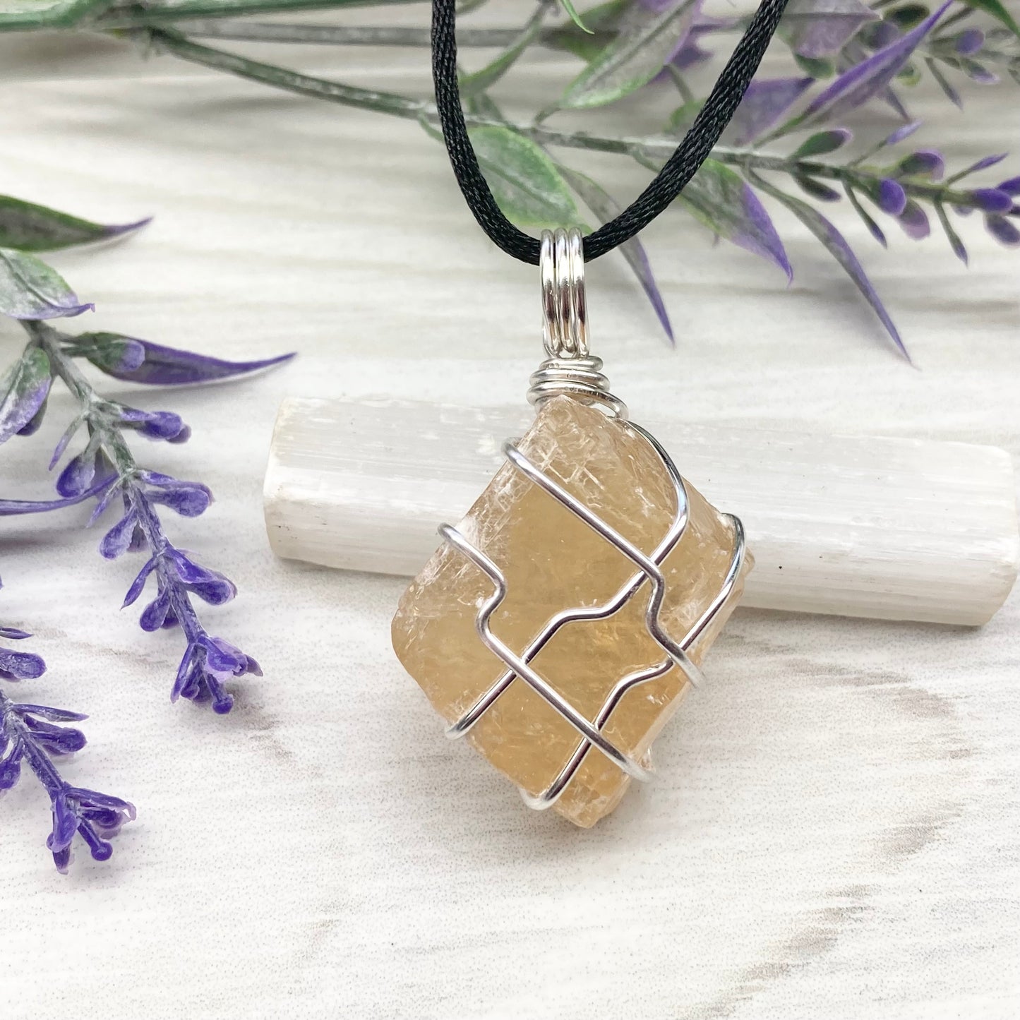 Raw Honey Calcite Necklace