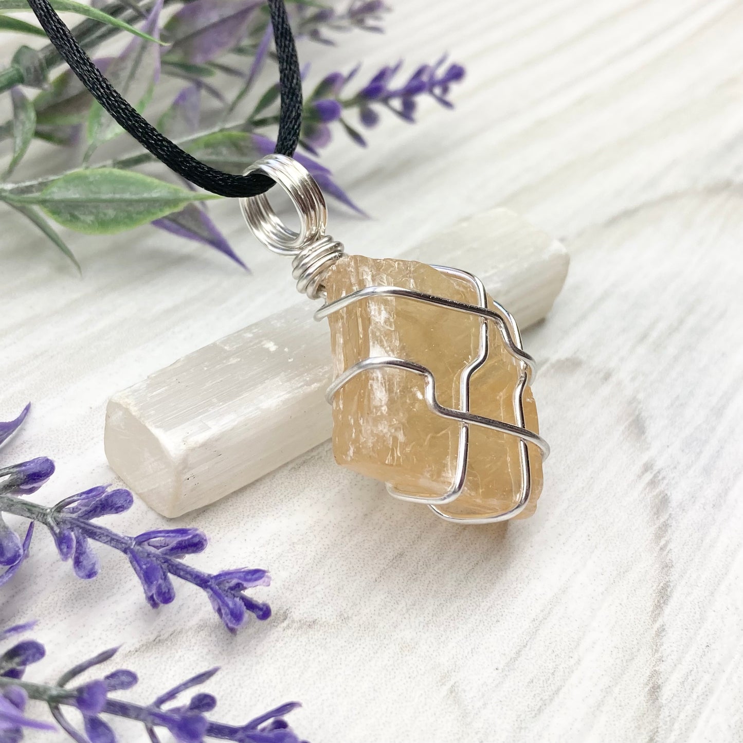 Raw Honey Calcite Necklace