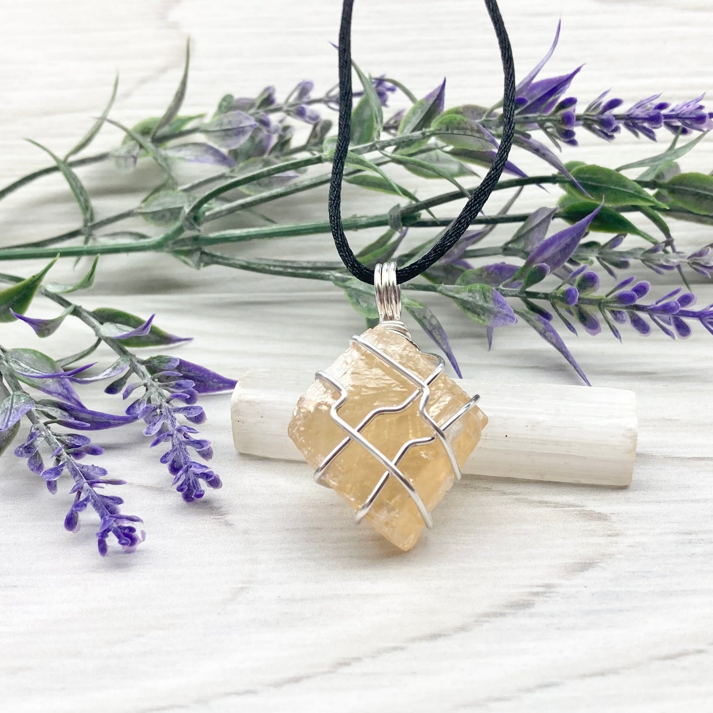 Raw Honey Calcite Necklace