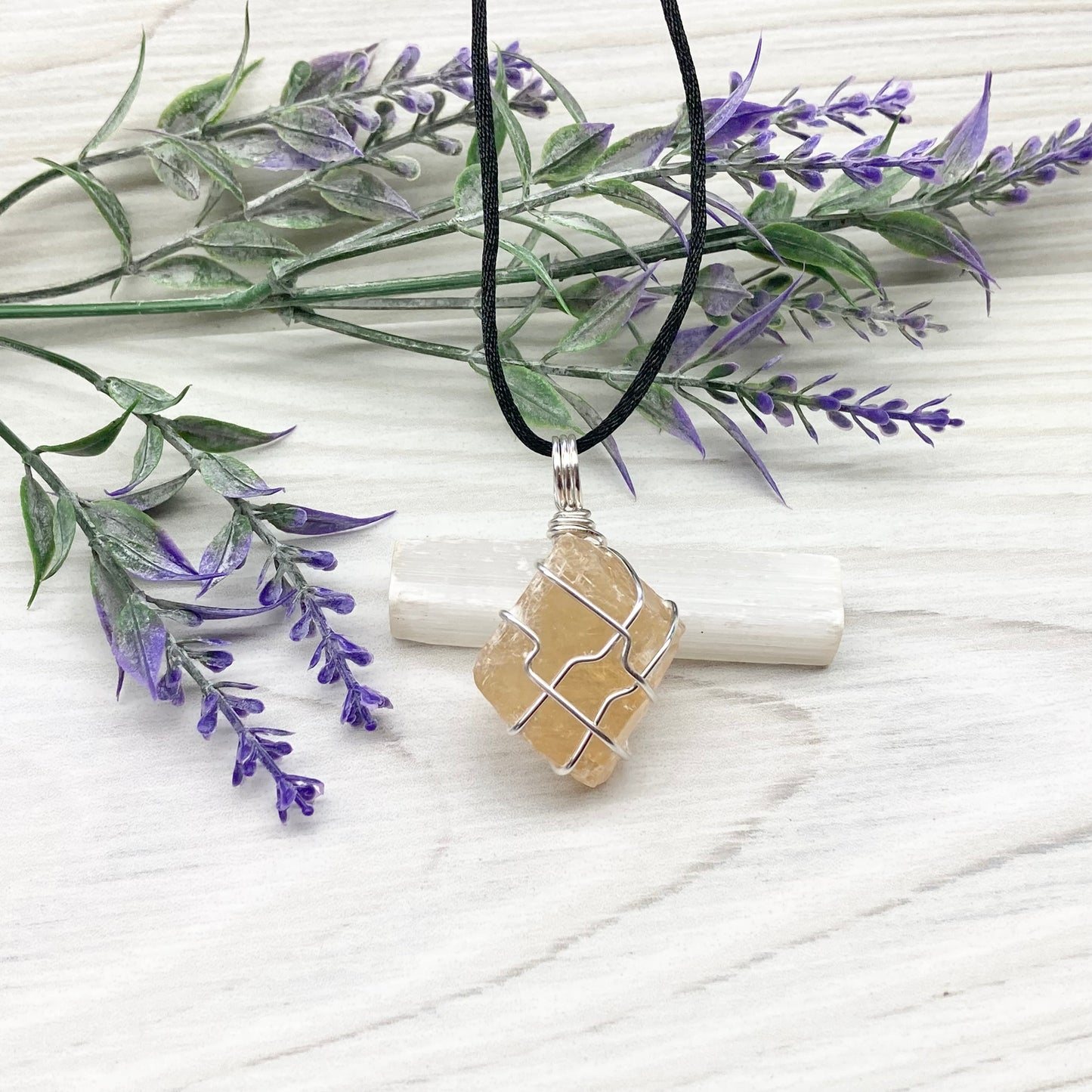 Raw Honey Calcite Necklace