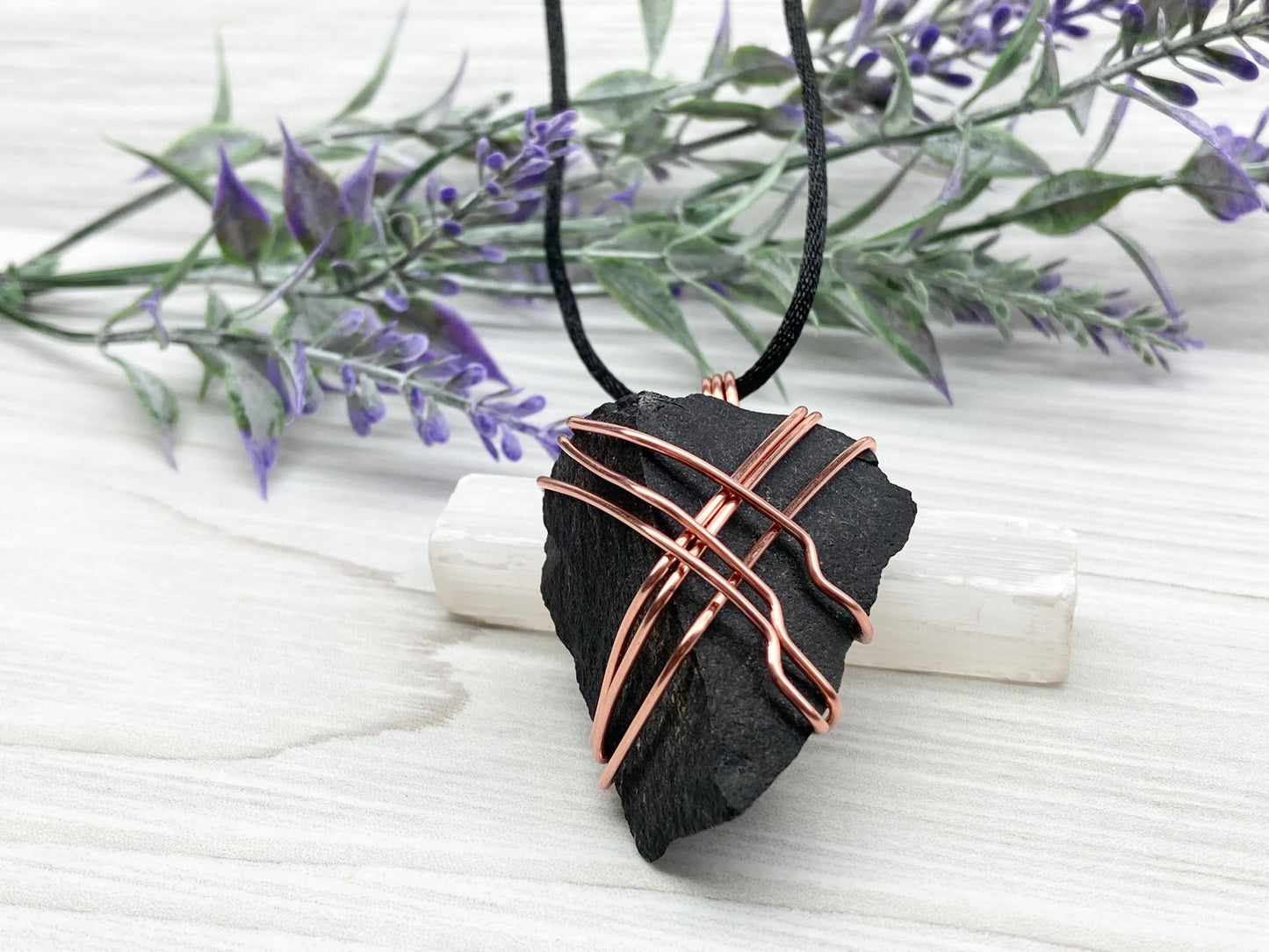 Raw Black Agate Necklace