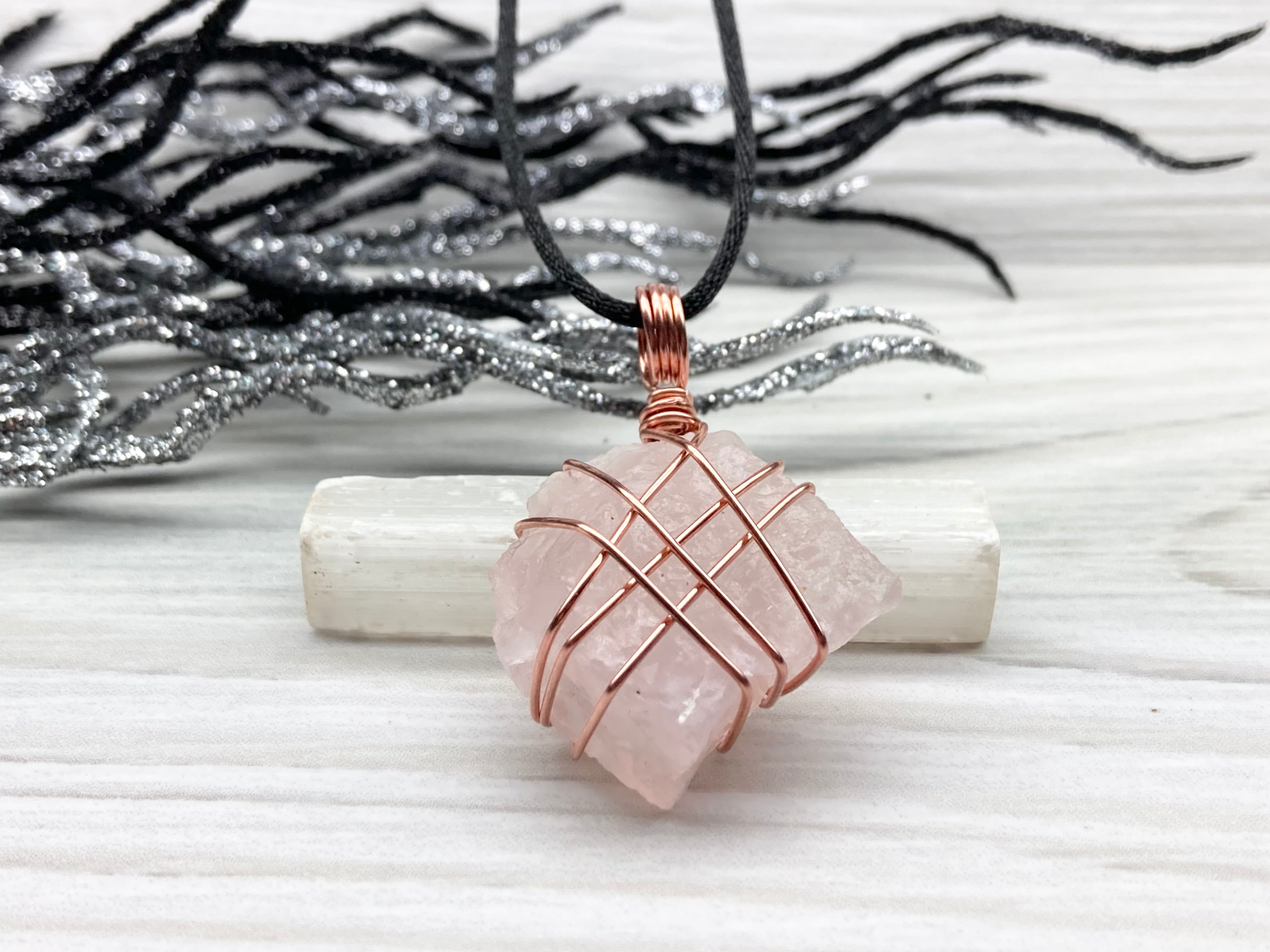 Amazon.com: Rose Quartz Pendant Necklace Pink Crystal Teardrop Chain  Natural Gemstone Healing Chakra Opal Stone Jewelry for Women Girls (Rose  Gold A) : Beauty & Personal Care