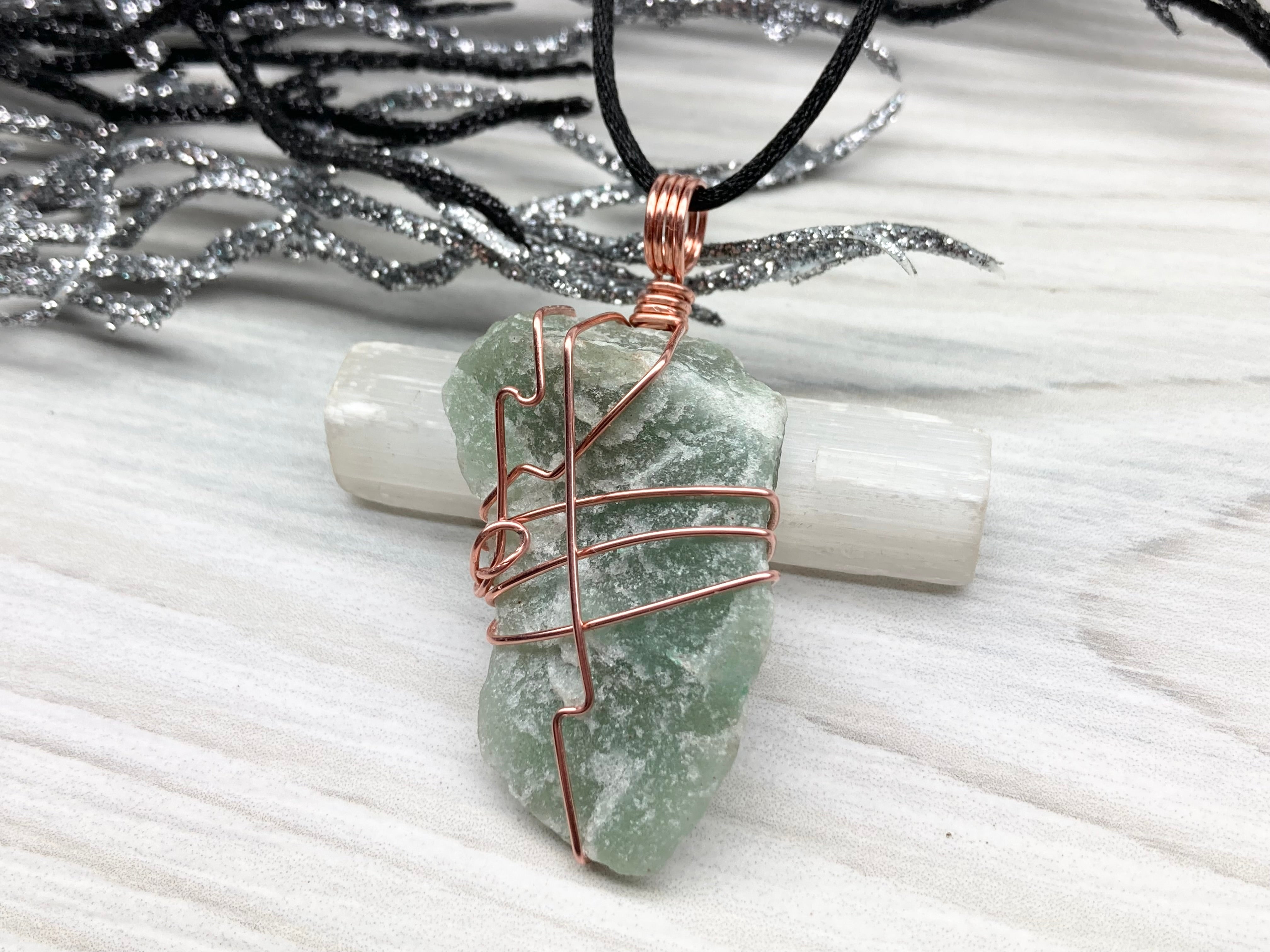 Natural Crystal Necklace in Gold - Green Aventurine – Crystal's Candle Co.